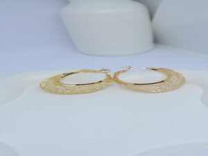 Elegant zircon gold plated hoop