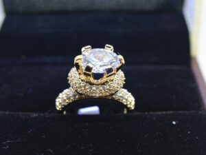 Golden Rounded Solitaire Ring